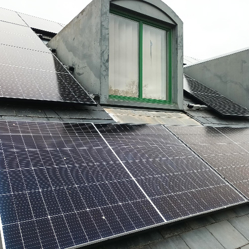 Commercial Solar panels installed on a roof in Southampton.